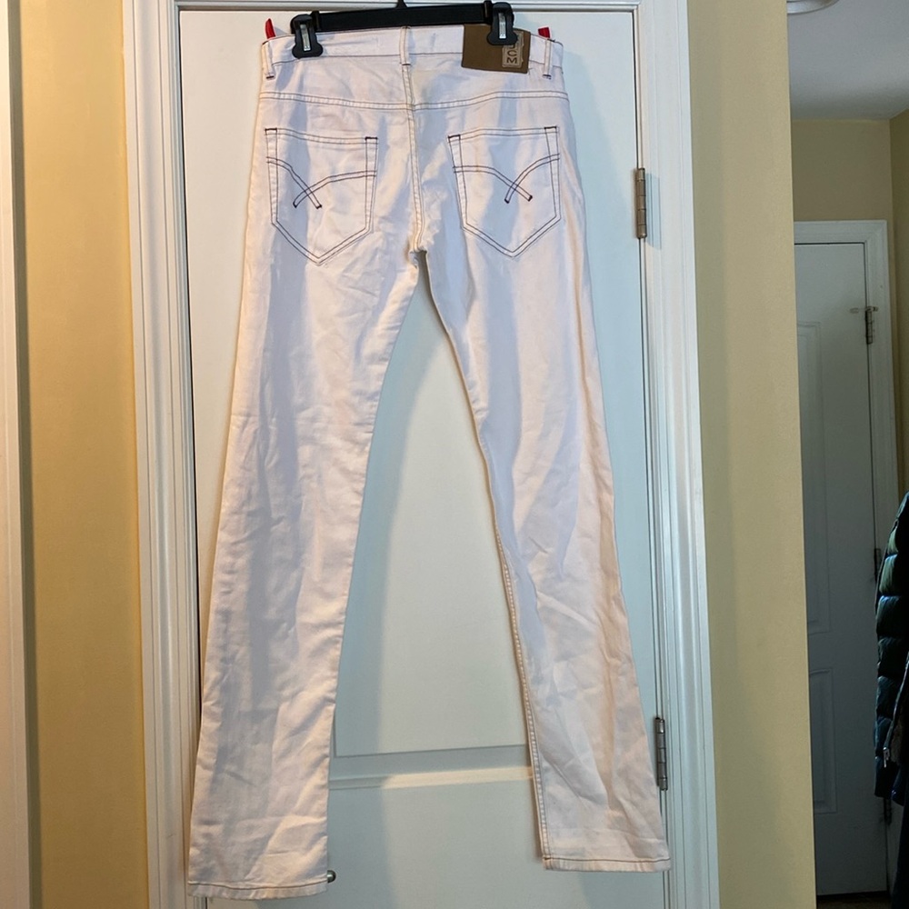 Jey Cole Man Made in Italy 🇮🇹 White Logo Buttons Jeans Never Used
